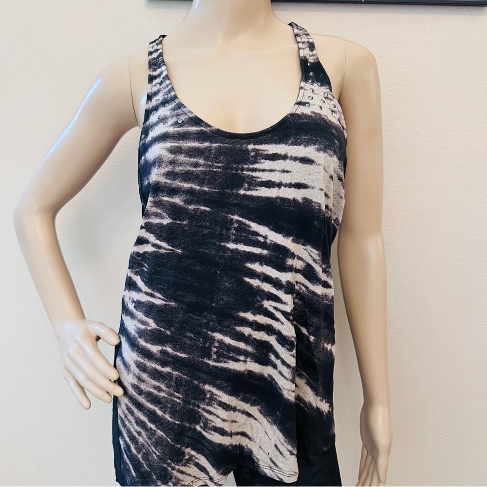Express Black and Gray Tank Top With Bling